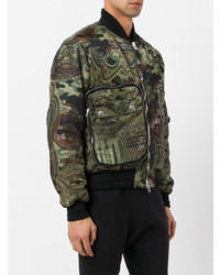 Мужской оливковый бомбер с камуфляжным принтом от Givenchy