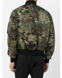 Мужской оливковый бомбер с камуфляжным принтом от Givenchy