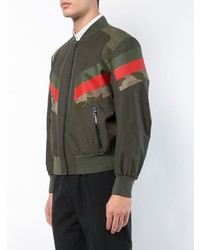 Мужской оливковый бомбер с принтом от Neil Barrett