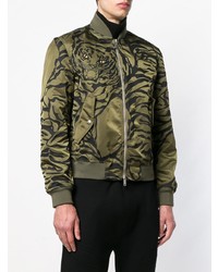 Мужской оливковый бомбер с принтом от Valentino