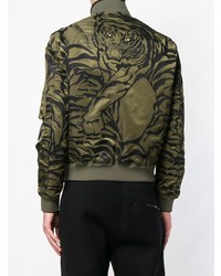 Мужской оливковый бомбер с принтом от Valentino