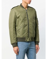 Мужской оливковый бомбер от Saint Laurent