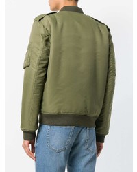 Мужской оливковый бомбер от Saint Laurent