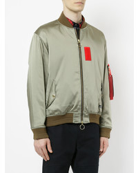 Мужской оливковый бомбер от Education From Youngmachines