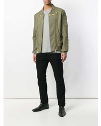 Мужской оливковый бомбер от Pierre Balmain