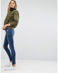 Женский оливковый бомбер от Mango