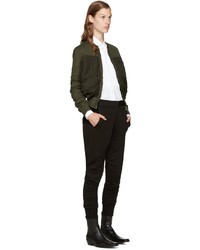 Женский оливковый бомбер от Haider Ackermann