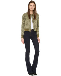 Женский оливковый бомбер от Veronica Beard