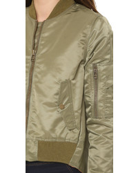 Женский оливковый бомбер от Veronica Beard