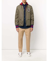 Мужской оливковый бомбер от Gucci