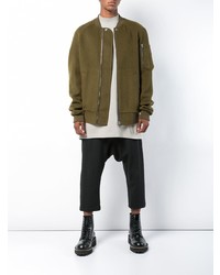 Мужской оливковый бомбер от Rick Owens