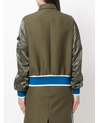 Женский оливковый бомбер от N°21