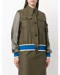 Женский оливковый бомбер от N°21