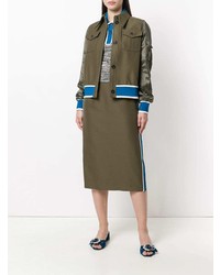 Женский оливковый бомбер от N°21