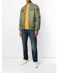 Мужской оливковый бомбер от Polo Ralph Lauren