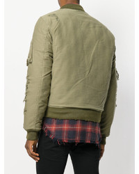 Мужской оливковый бомбер от R 13