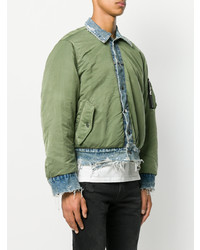 Мужской оливковый бомбер от Amiri