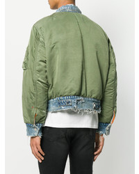 Мужской оливковый бомбер от Amiri