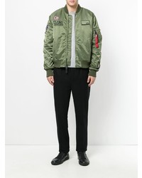 Мужской оливковый бомбер от Alpha Industries