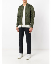 Мужской оливковый бомбер от Alpha Industries