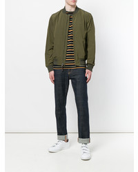 Мужской оливковый бомбер от Woolrich