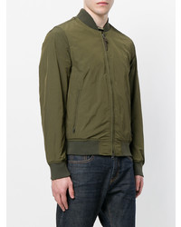 Мужской оливковый бомбер от Woolrich