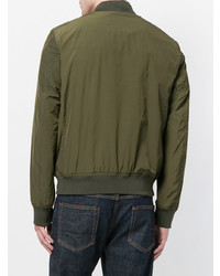 Мужской оливковый бомбер от Woolrich