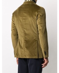 Мужской оливковый вельветовый пиджак от Boglioli