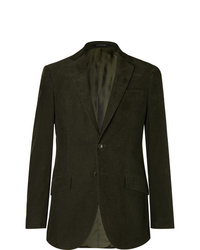 Мужской оливковый вельветовый пиджак от Richard James