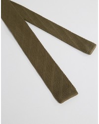 Мужской оливковый вязаный галстук от Asos