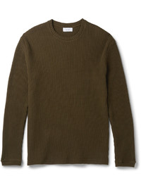 Мужской оливковый вязаный свитер с круглым вырезом от Fanmail