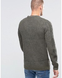 Мужской оливковый вязаный свитер от Blend of America