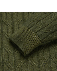 Мужской оливковый вязаный свитер от Ermenegildo Zegna