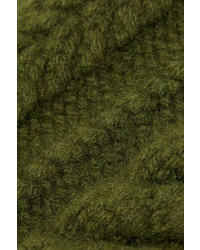 Женский оливковый вязаный свитер от Balmain