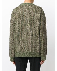 Женский оливковый вязаный свитер от Prada