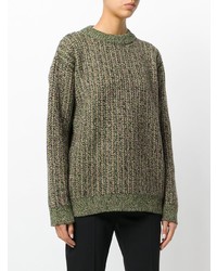 Женский оливковый вязаный свитер от Prada