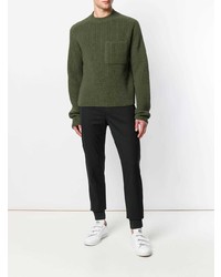 Мужской оливковый вязаный свитер от Études