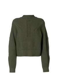 Женский оливковый вязаный свитер от Isabel Marant