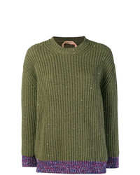 Женский оливковый вязаный свитер от N°21