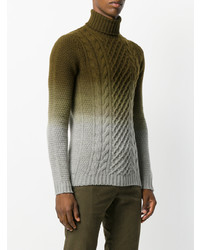 Мужской оливковый вязаный свитер от Drumohr