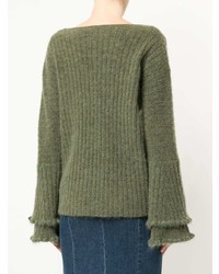 Женский оливковый вязаный свитер от Alice McCall