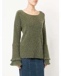 Женский оливковый вязаный свитер от Alice McCall