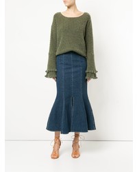 Женский оливковый вязаный свитер от Alice McCall