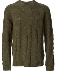 Мужской оливковый вязаный свитер от Paul Smith