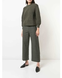 Женский оливковый вязаный свитер от Apiece Apart