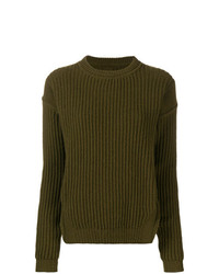 Женский оливковый вязаный свитер от Rick Owens