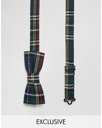 Мужской оливковый галстук-бабочка в шотландскую клетку от Reclaimed Vintage