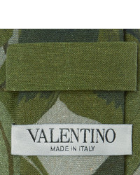 Мужской оливковый галстук с принтом от Valentino