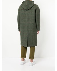 Мужской оливковый дафлкот с узором "в ёлочку" от We11done