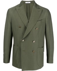 Мужской оливковый двубортный пиджак от Boglioli